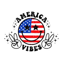 america vibes usa flag svg, happy 4th of july smile svg
