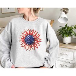 america sunflower sweatshirt,sunflower sweatshirt, usa sunflower, sunflower shirts,4th of july flag graphic t-shirt,