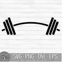 barbell - instant digital download - svg, png, dxf, and eps files included! weights, power lifting, weight lifting