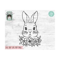 bunny svg, easter bunny svg, happy easter svg, spring svg, rabbit svg cut file, bunny flower svg, animal face svg, flora