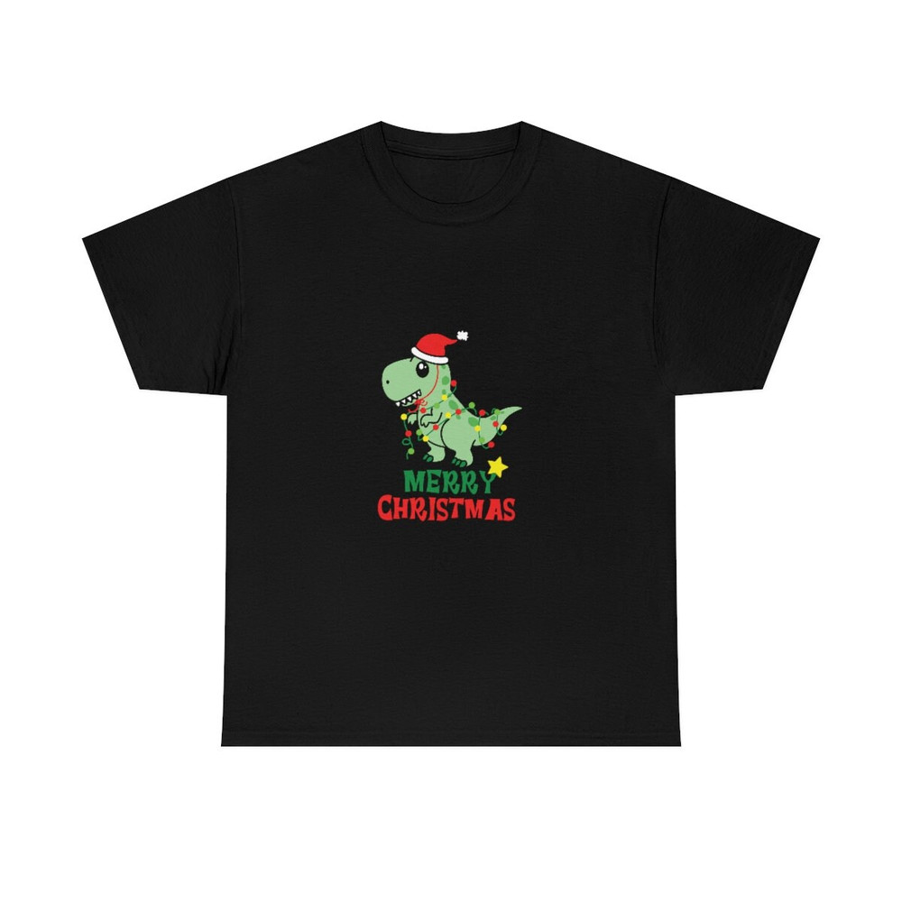 Christmas Dinosaur Unisex Heavy Cotton Tee.jpg