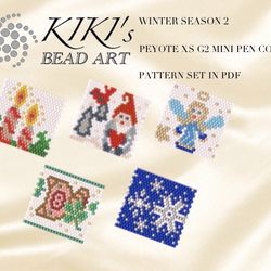 peyote xs mini pen cover pattern beading winter set of 5 for pen wrap peyote pattern for g2 pilot xs mini pen in pdf