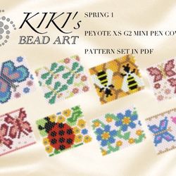 peyote xs mini pen cover beading pattern spring set of 8 for pen wrap peyote pattern for g2 pilot xs mini pen in pdf