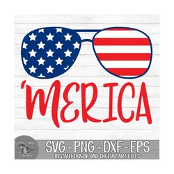 4th of july sunglasses, 'merica, america, red white & blue, usa  - instant digital download - svg, png, dxf, and eps fil
