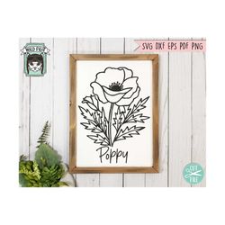 flower svg files, floral svg file, flower cut files, flower bouquet svg file, floral bouquet, poppy svg file, botanical