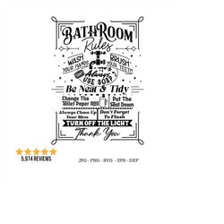 bathroom rules svg, bathroom sign png, toilet rules svg, bathroom quotes svg