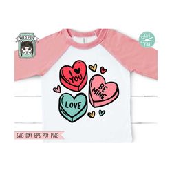 valentines day svg file, valentines day shirt svg, heart candies svg, conversation heart svg, valentines cut file, valen