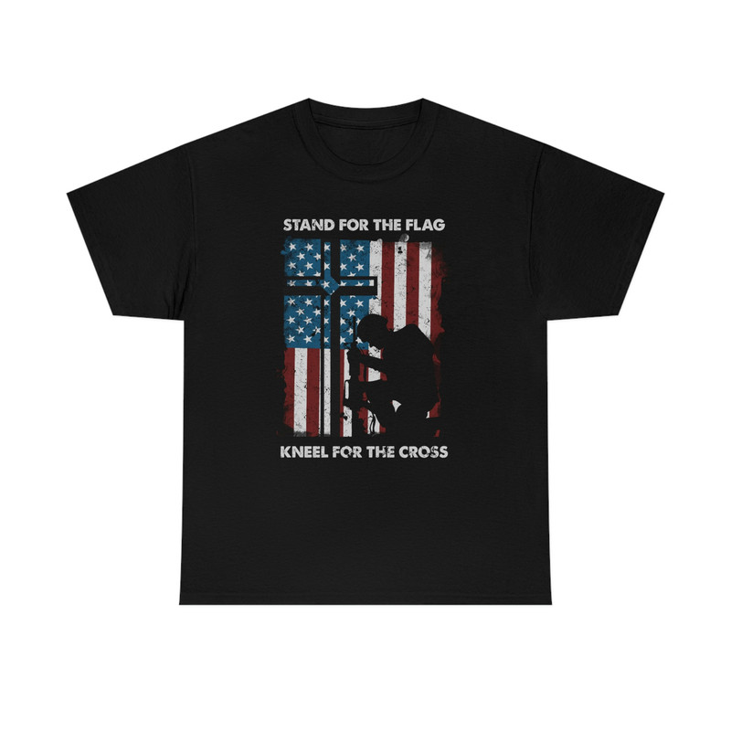 Standing For The Flag, Kneeling For The Cross T-Shirt.jpg
