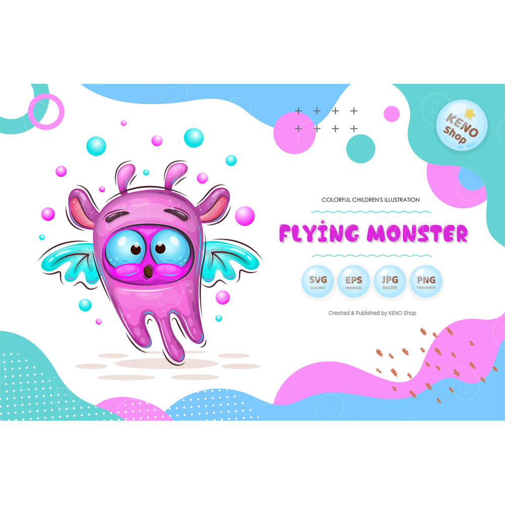 Cute cartoon flying monster_preview_01-01.jpg