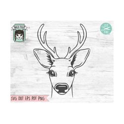 deer svg file, deer cut file, animal face, deer antlers svg, deer face svg, animal svg, animal face, christmas reindeer