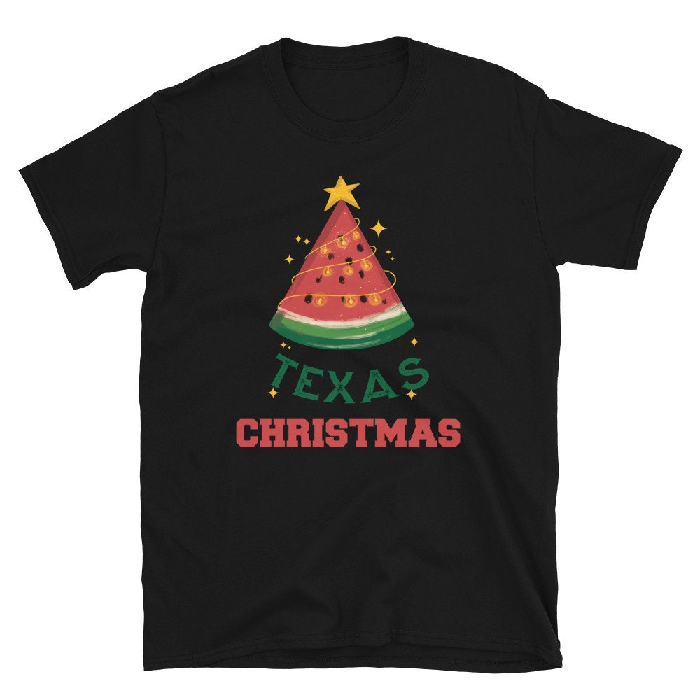 Texas Xmas water melon Short-Sleeve Unisex T-Shirt Texas Christmas tree.jpg