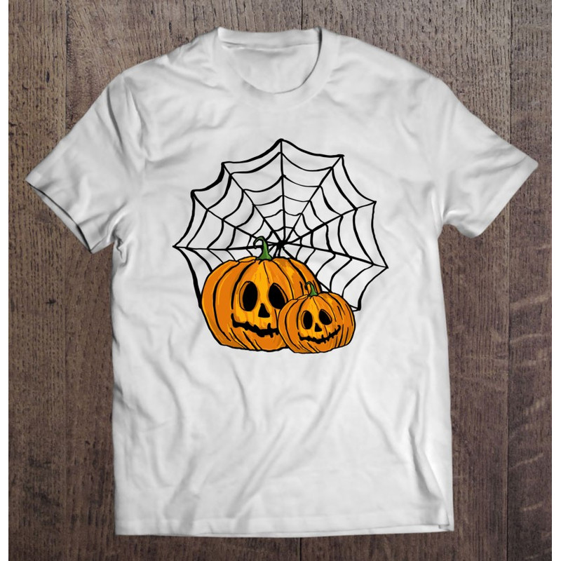 Halloween Pumpkins And Spider Net Art Classic.jpg