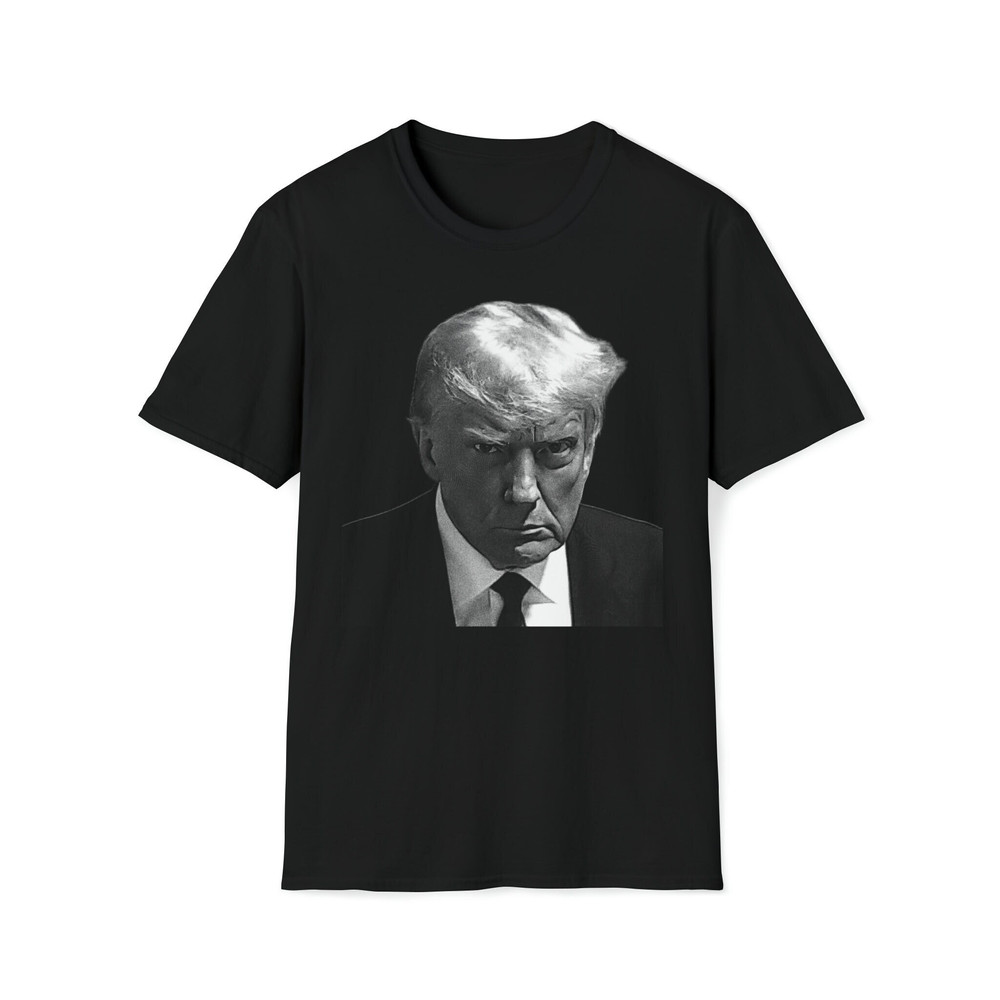 Black And White Donald Trump Mug Shot Aug 24 High Resolution Memes T-Shirt-1.jpg