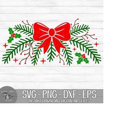 christmas foliage - instant digital download - svg, png, dxf, and eps files included! christmas, winter, pine branch, ho