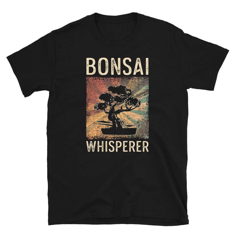 Retro Bonsai Whisperer Gardener Unisex T-Shirt.jpg