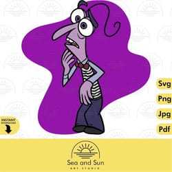 fear inside out svg clip art files, inside out head, disneyland ears, digital, download, tshirt, cut file, svg, iron on