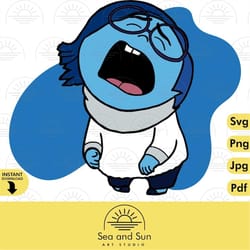 sadness inside out svg clip art files, inside out head, disneyland ears, digital, download, tshirt, cut file, svg, iron