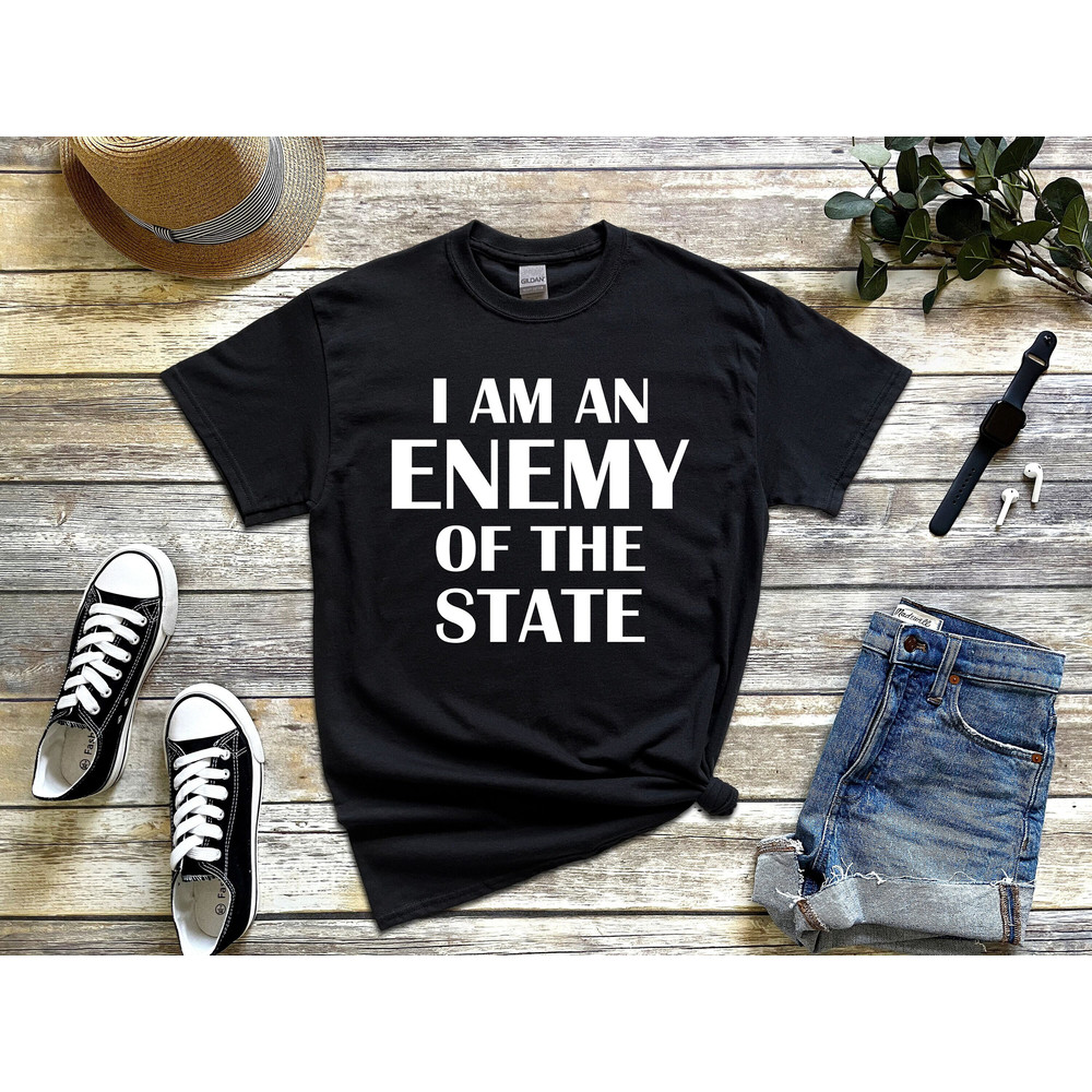 I Am An Enemy of the State Funny Ironic Memes Sayings T-Shirt-2.jpg