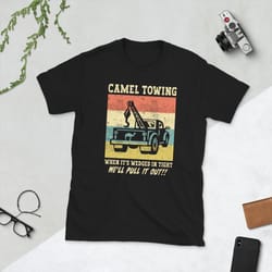 camel towing retro adult humor saying funny halloween gift t-shirt
