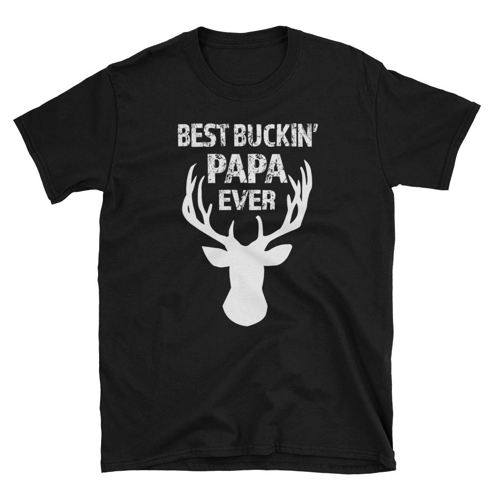 Best Buckin' Papa funny deer buck hunting Short-Sleeve Unisex T-Shirt.jpg
