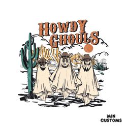 Howdy Ghouls Cowboy Ghost Western Halloween SVG File