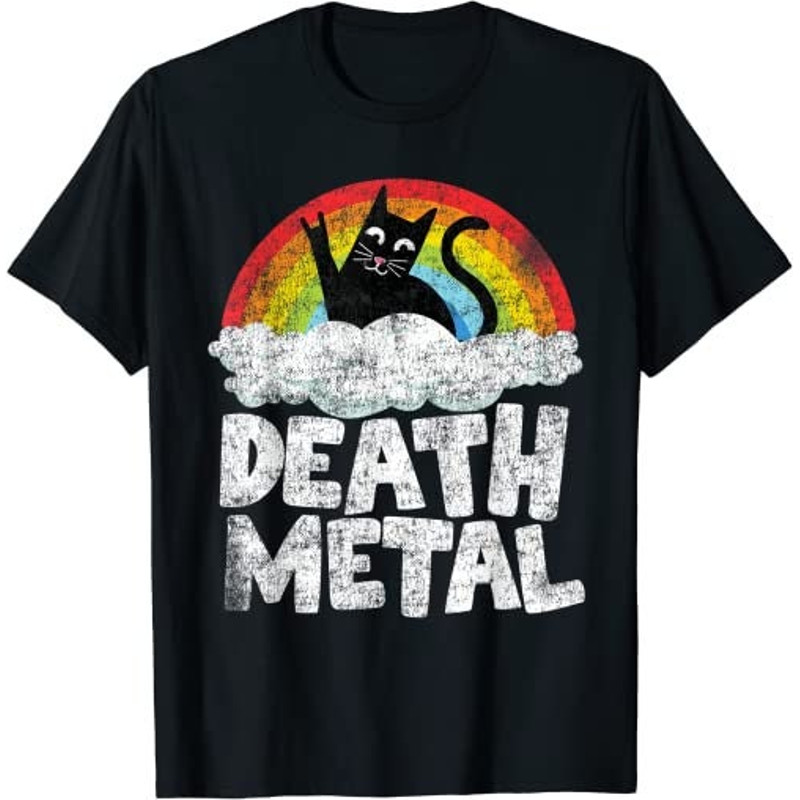 Cat Rainbow Heavy Metal Band Kids Goth Funny Death Metal T-Shirt, Sweatshirt, Hoodie - 27091.jpg