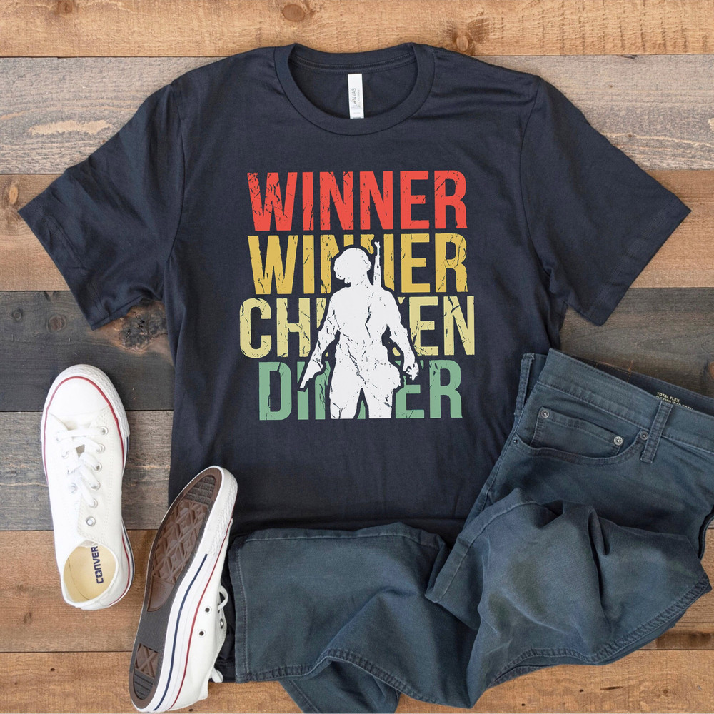 Winner Winner Chicken Dinner T-Shirt, Video Game Shirt, Gaming Shirt, Player Shirt, Funny Gamer Shirt.jpg
