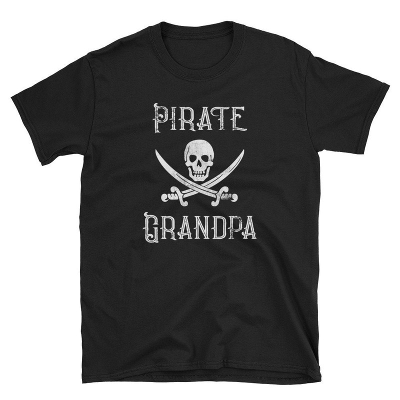 Pirate Grandpa Shirt Gift for Grandpa Boating Shirt Skull and Swords Short-Sleeve T-Shirt Grandpa Gift.jpg
