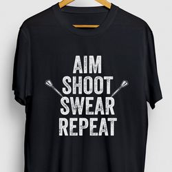 aim shoot swear repeat darts gift, funny dart player shirt, funny league tee, darts hoodie youth shirt unisex t-shirt
