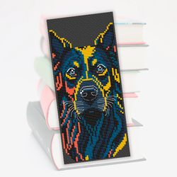 Cross stitch bookmark pattern Sheep-Dog, Counted cross stitch pattern Pets, Cute bookmark, Modern embroidery pattern