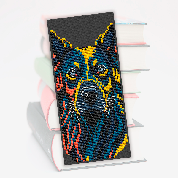cross stitch bookmark pattern sheep-dog