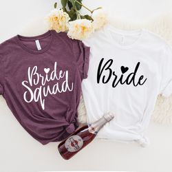 bride squad shirt, bride t-shirt, bride team tee, bachelorette party shirts, wedding party gift, bridal party shirt