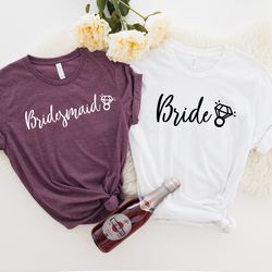 bridesmaid shirts, bride t-shirt, bachelorette party shirts, bride crew shirt, wedding party shirt, engagement shirts, b