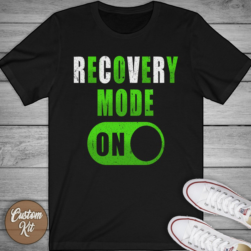 Recovery Mode On Shirt, Get Well Soon Gift, Funny Injury Shirt, Post Surgery T-shirt, Gym Recovery Tee, Training Recovery Tee,.jpg