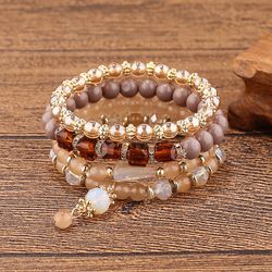 Ensembles de bracelets bohemes pour femmes ,perles en verre et acrylique empilables