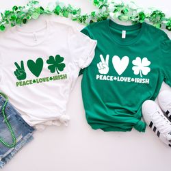peace love irish shirt, lucky shamrock sweater, irish sweatshirt, st patrick's day t-shirt, saint patrick's day shirt