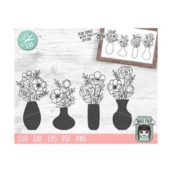 flower vase svg file, flower svg files, floral svg files, flower cut files, floral vase svg, flower bouquet, vase cut fi