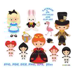 instant download. cute alice in wonderland svg cut file. tiki clip art. personal and commercial use. a_1.