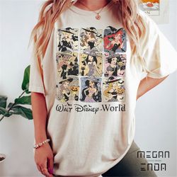 comfort colors vintage disney princess halloween shirt, disney halloween shirt, disney princess shirt, disneyworld shirt