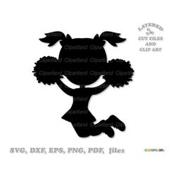 INSTANT Download. Cheerleader silhouette cut files and clip art. Commercial license is included! C_6.