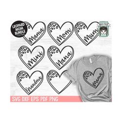 mothers day svg, leopard heart mama svg, mom svg file, mum svg file, mothers day cut file, nana, grandma, leopard mom sv
