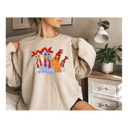 chicken sweatshirt, funny chicken sweat, thanksgiving sweatshirt, farm chicken sweatshirt, crazy chicken sweat, chicken