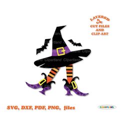 INSTANT Download. Funny witch feet and hat sign svg cut file and clip art. Commercial license is included ! Ws_1.