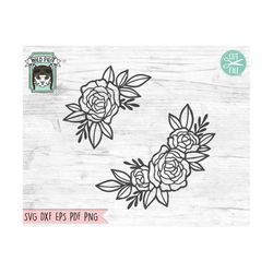 flower svg files, flower border svg, floral svg files, flower cut file, flower frame, flower flourish, floral cut file,