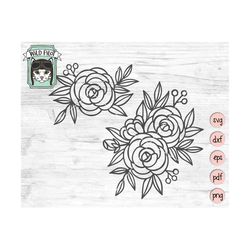 flowers svg file, roses svg file, flowers cut file, roses cut file, floral svg file, floral cut file, flowers clipart, w