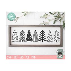 christmas trees svg file, row of trees svg file, simple christmas tree cut file, christmas cut file, christmas svg files