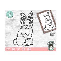 bunny rabbit svg, easter svg file, rabbit with flowers svg, rabbit cut file, easter bunny svg, chocolate bunny, bunny cu