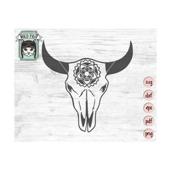 Cow Skull Svg, Cow Skull Svg File, Cow Skull Medallion Svg, Bull, Southwest Svg, Boho Svg, Skull Cut File, Longhorn Skul