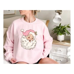 retro santa christmas sweatshirt, christmas santa sweatshirt, retro santa shirt gift for women, santa sweatshirt, women