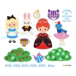 instant download. cute alice in wonderland svg cut file. tiki clip art. personal and commercial use. a_2.